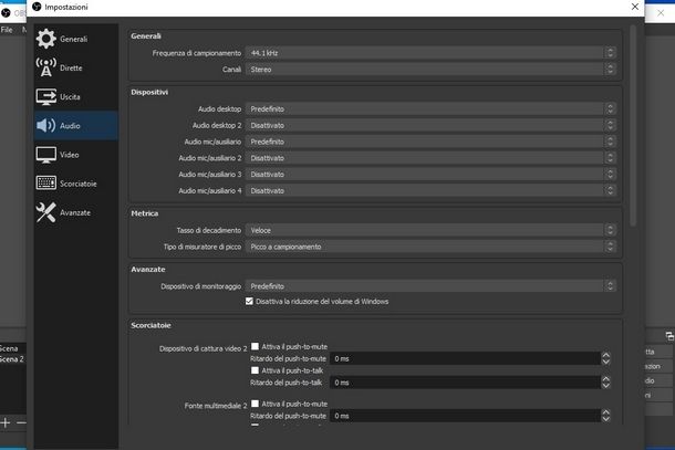 Configurazione avanzata di OBS per registrare