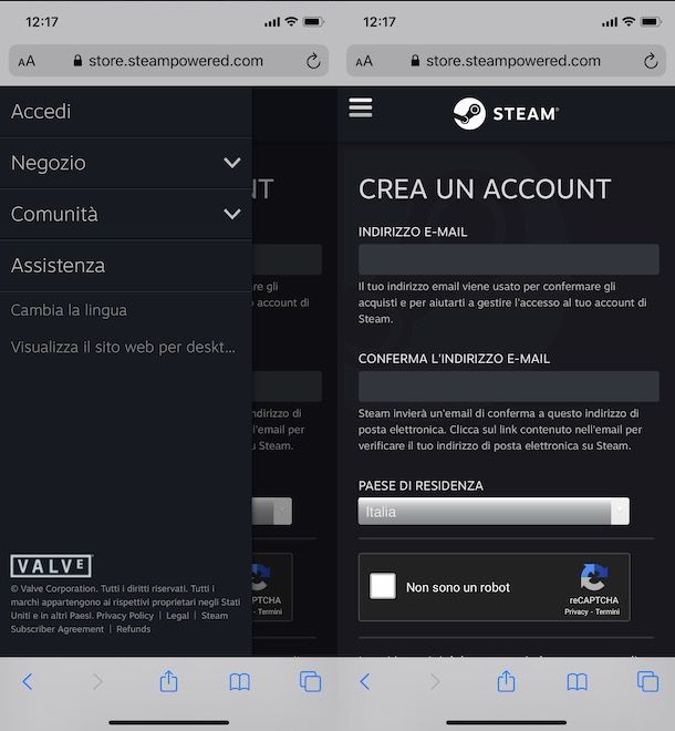 Come creare un account Steam da smartphone e tablet