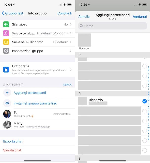 Come aggiungere un contatto su WhatsApp in un gruppo