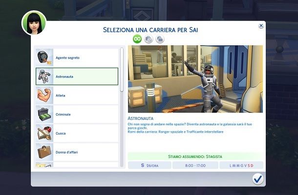 Scegliere una carriera su The Sims 4