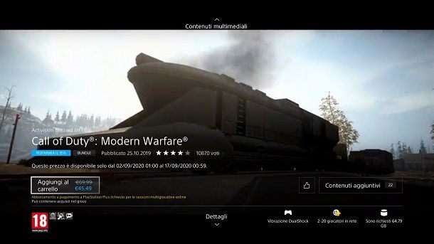 Aggiungi al carrello COD Modern Warfare PS4