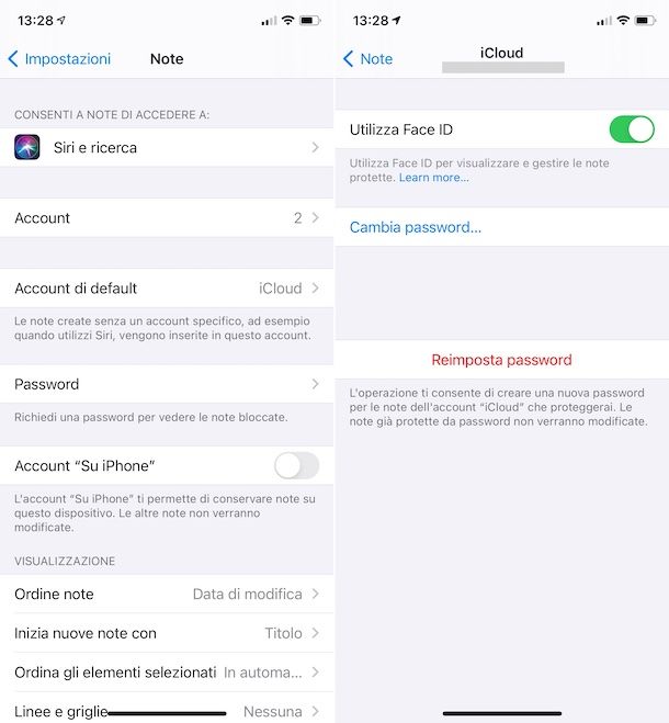 Recupero password Note iPhone