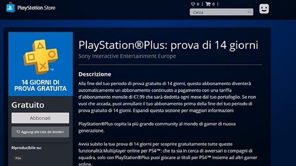 Avere PlayStation Plus gratis per 14 giorni