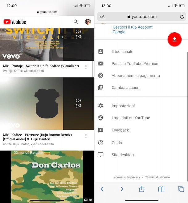 Attivare sito desktop di YouTube da smartphone e tablet