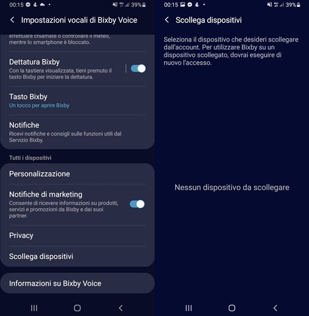 Disattivare Bixby Voice
