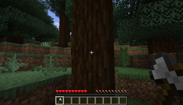 Tagliare albero su Minecraft