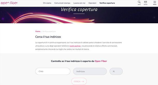 Copertura Open Fiber