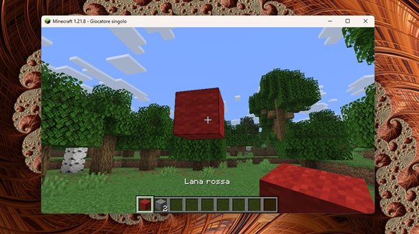 Lana rossa fluttuante Minecraft