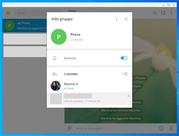 Eliminare utenti gruppi Telegram computer