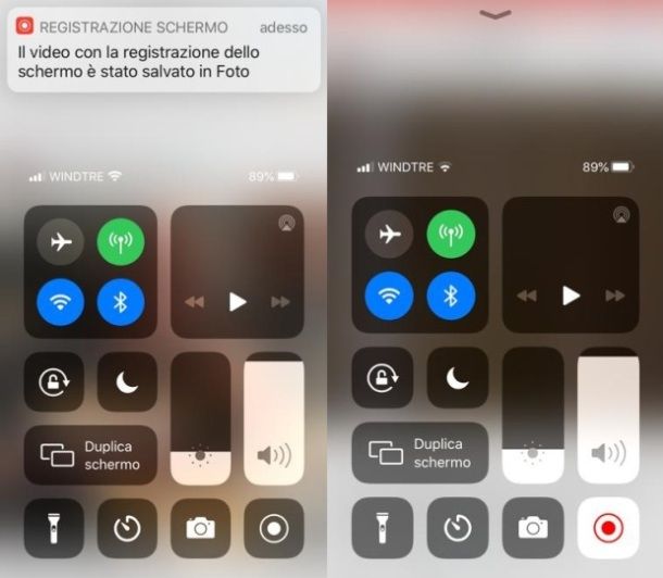 Registrare schermo su iOS 11