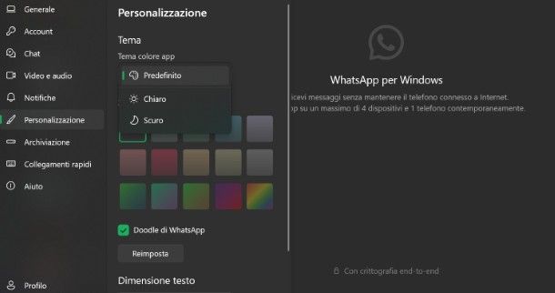Come cambiare colore su WhatsApp
