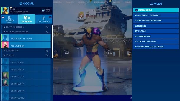 Impostazioni Fortnite PS4