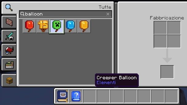 Inventario Minecraft Bedrock