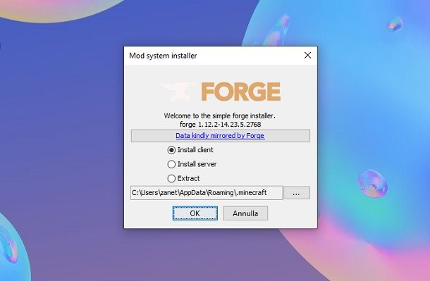 Installare Forge Minecraft