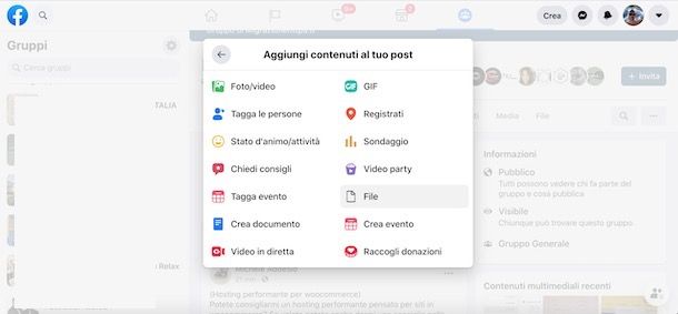 Come caricare un PDF su un gruppo Facebook