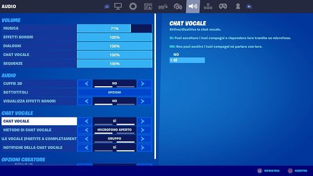 Chat vocale Fortnite PS4