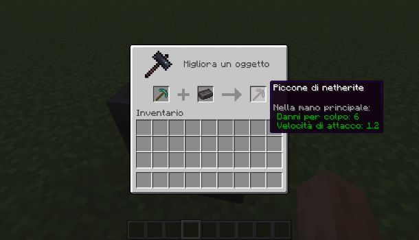 Come fare un piccone di netherite su Minecraft