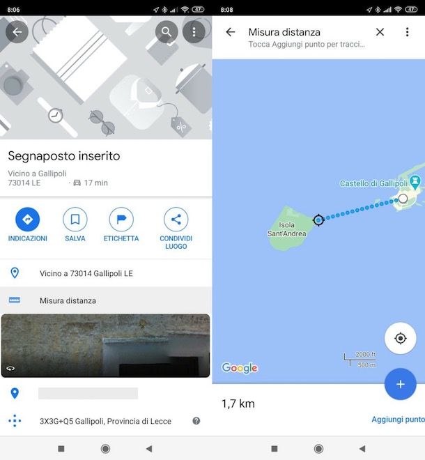 Come misurare a distanza su Google Maps da smartphone e tablet