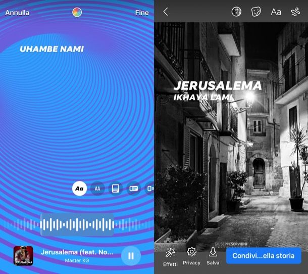 Pubblicare una storia con musica su Facebook