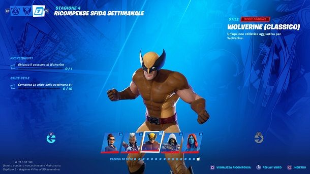 Come sbloccare skin Wolverine classico Fortnite