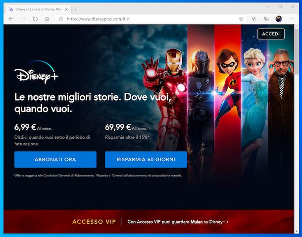 Disney\+ sito Web