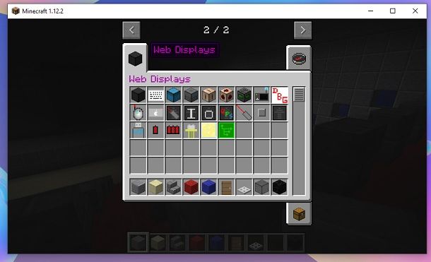 Inventario mod Web Displays Minecraft