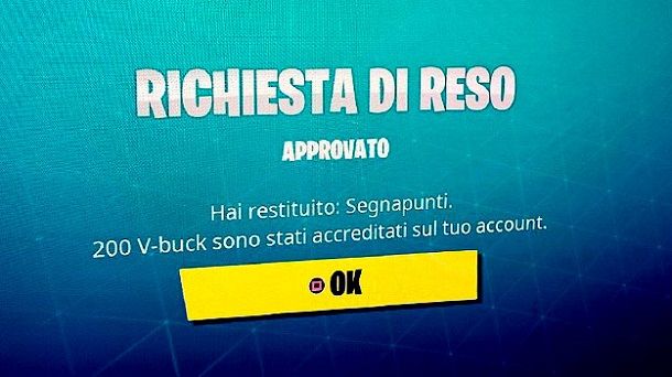 Rimborso Fortnite PS4