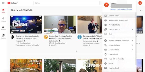 Riattivare un canale YouTube