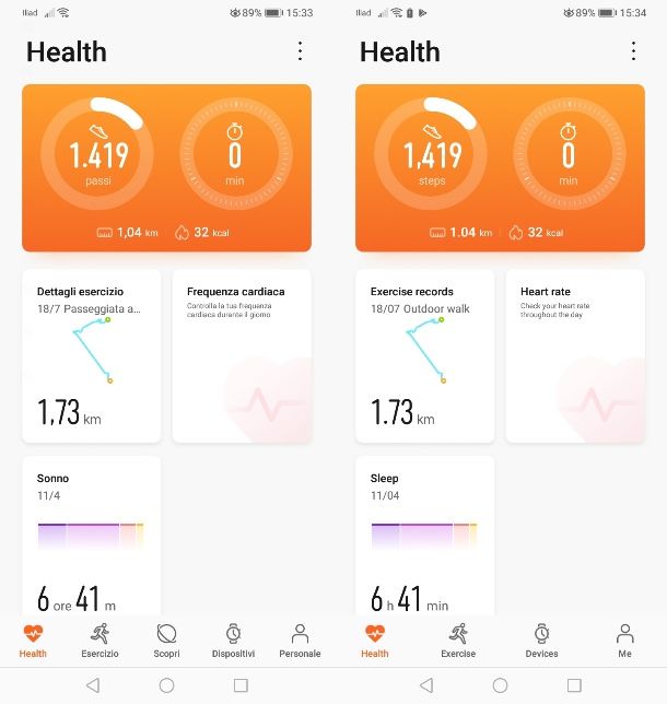 Come cambiare lingua Huawei Health