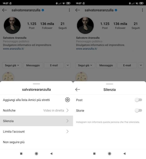 Riattivare post Instagram su Android