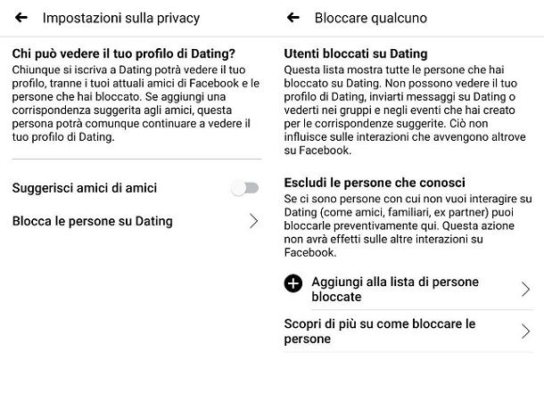 Come bloccare una persona su Facebook Dating