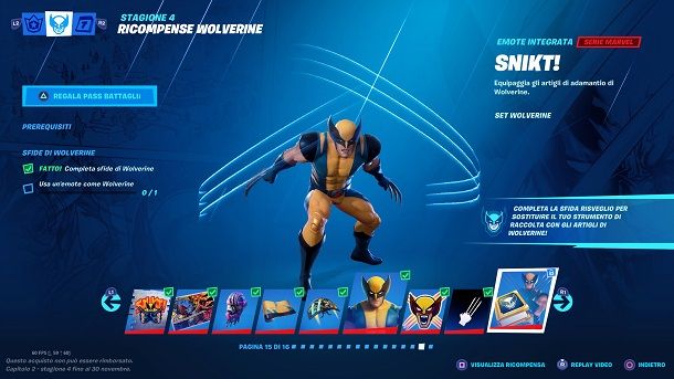 Sfida Risveglio Wolverine Fortnite