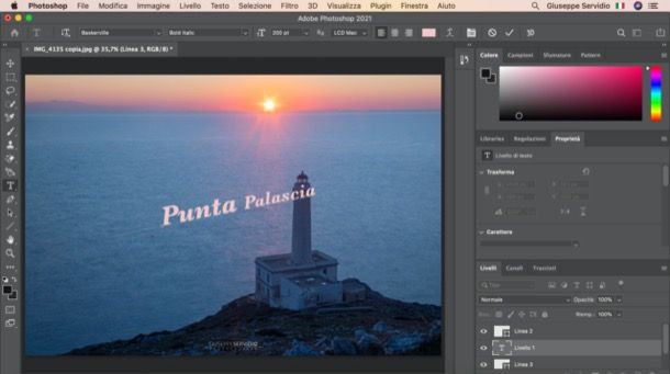 Scrivere su un tracciato con Photoshop