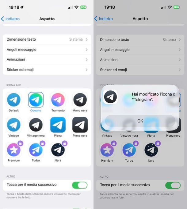 Impostazioni Telegram