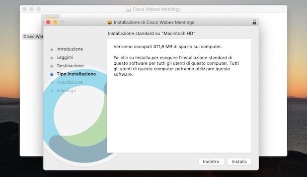 Installare Cisco Webex su Mac