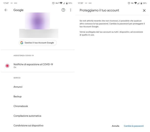 Come disconnettere account Google da tutti i dispositivi