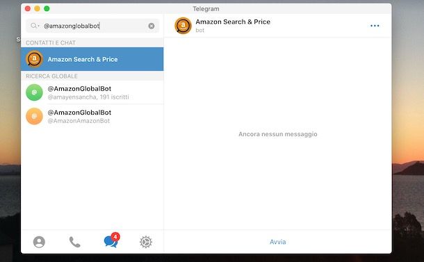 Aggiungere un bot su Telegram da computer