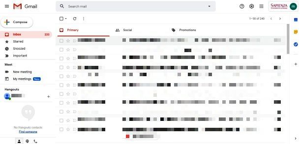 email istituzionale Sapienza