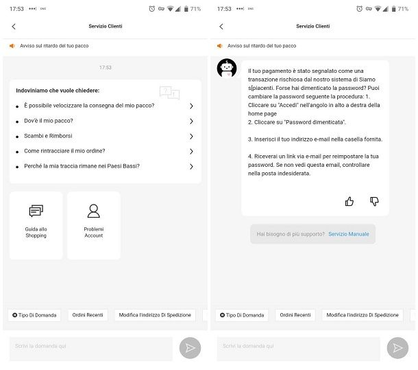 Come eliminare account SHEIN tramite assistenza clienti