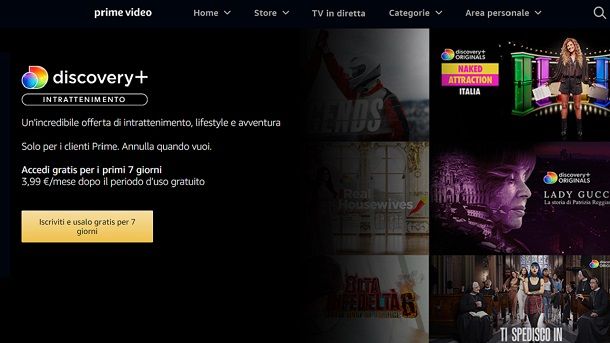 Discovery+ su Prime Video