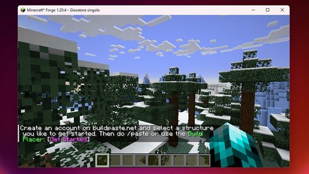 Mod BuildPaste installata Minecraft Java