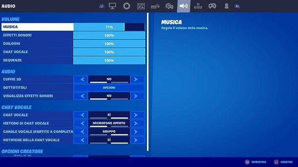 Come attivare audio su Fortnite PS4