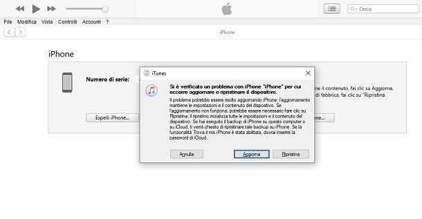 Ripristina iOS PC iTunes