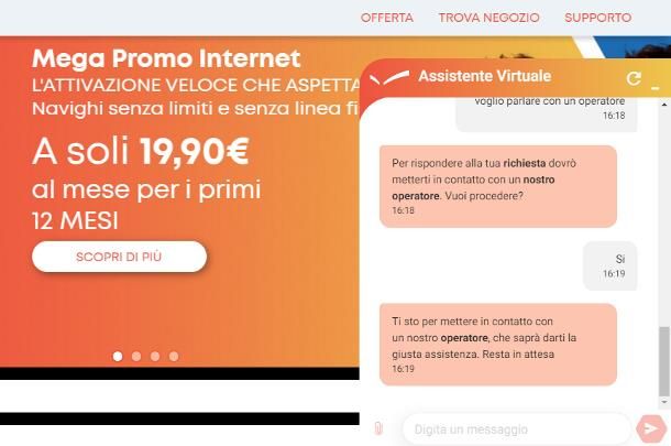 Come contattare operatore Linkem tramite chat