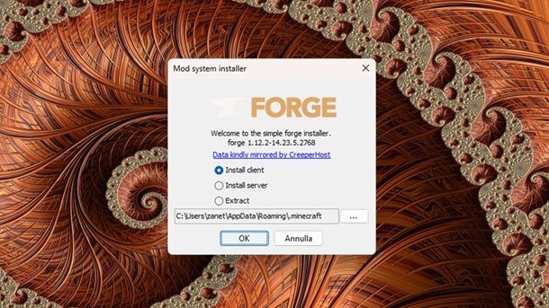Installare Minecraft Forge Java