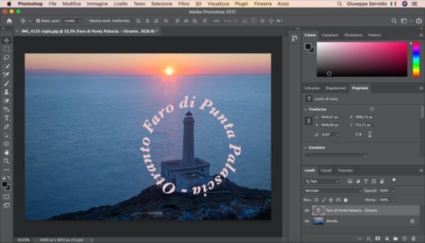 Scrivere a cerchio su Photoshop