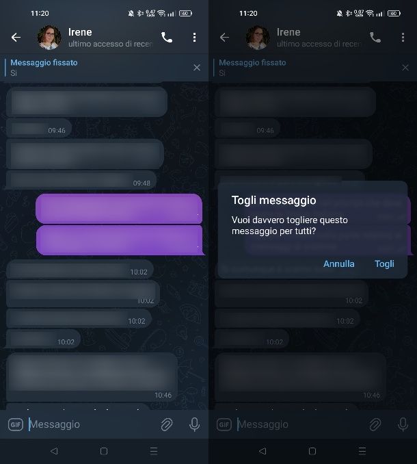 Come eliminare i messaggi fissati su Telegram