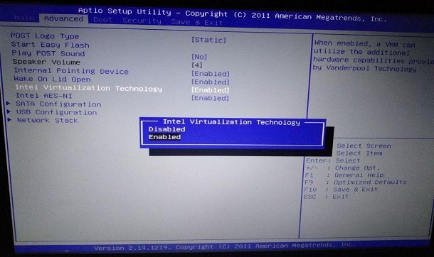 Come attivare la virtualizzazione nel BIOS