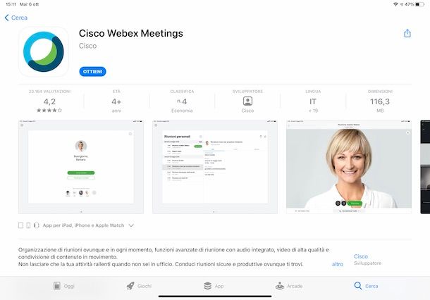 Scaricare Cisco Webex su iPad