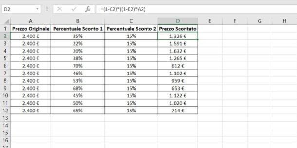 Doppio sconto su Excel